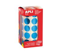 APLI Kids 12048 - Rollo de gomets redondos 20 mm, azul metalizado
