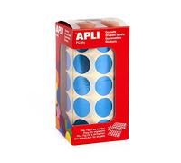 APLI Kids 12048 - Rollo de gomets redondos 20 mm, azul metalizado
