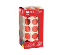 APLI Kids 12049 - Rollo de gomets redondos, rojo metalizado, 20 mm