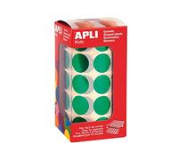 APLI Kids 12050 - Rollo de gomets redondos, verde metalizado, 20 mm