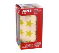 APLI Kids 12051 - Rollo de gomets estrella grande, amarillo metalizado