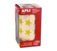 Apli kids 12051 - rollo de gomets estrella grande, amarillo metalizado