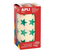 Apli kids 12054 - rollo de gomets estrella grande, verde metalizado
