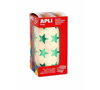 APLI Kids 12054 - Rollo de gomets estrella grande, verde metalizado