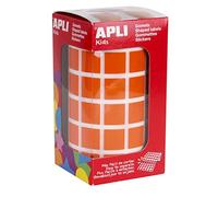 APLI Kids 12479-Rollo gomets cuadrados 15 mm naranjas