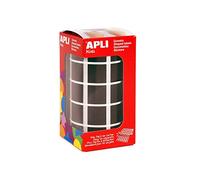 APLI Kids 12480 - Rollo gomets cuadrados 15 mm negros, adhesivo permanente