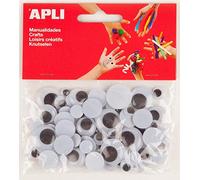APLI Kids 13058 - Bolsa ojos móviles negros redondos, 75 uds