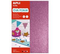 APLI Kids 13171- Goma EVA purpurina blanco, negro, rojo y azul/ Purpurina II, A4 4 hojas