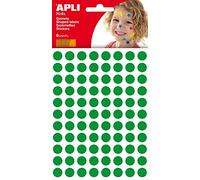 APLI Kids 13233 - Bolsa de gomets redondos 10 mm, color verde, 6 hojas