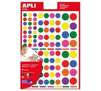 APLI Kids 13240 - Bolsa de gomets multicolor surtido, 6 hojas de pegatinas de adhesivo removible
