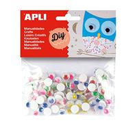 APLI Kids 13266 - Bolsa ojos móviles pupila color redondos adhesivos, 100 uds