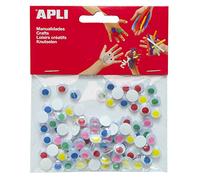 APLI Kids 13266 - Bolsa ojos móviles pupila color redondos adhesivos, 100 uds