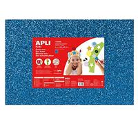 APLI Kids 13435- Goma EVA purpurina azul 600 x 400 mm 3 hojas