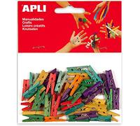 APLI Kids 13479 - Bolsa mini pinzas madera color 25 x 3 mm, 45 uds