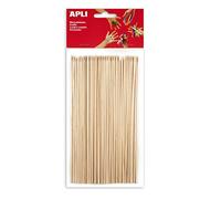 APLI Kids 13483 - Bolsa palo redondo madera pincho 200 x 3 mm, 50 uds