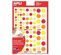 APLI Kids 13523 - Gomets redondos con adhesivo extraíble - 624 gomas redondas de color.