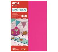 APLI Kids 13556- Goma EVA fluorescente fucsia, verde, amarillo y naranja A4 4 hojas, Flúor