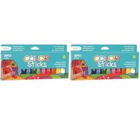 APLI Kids 14228 - Color Sticks Clásicos - Témperas sólidas para niños, 12 u. (Paquete de 2)
