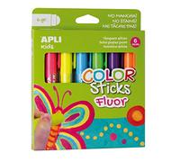 APLI Kids 14404 - Color Sticks Fluor - Témperas sólidas para niños, 6 u.
