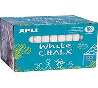 APLI 14577 - Pack de 100 Tizas blancas ,para Pizarra Verde