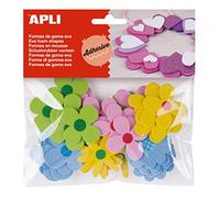 APLI Kids 15140 - Bolsa formas EVA adhesiva estampada formas flor, 40 uds