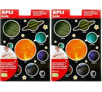 APLI Kids 15174 - Bolsa de gomets, 12 hojas, Sistema solar (Paquete de 2)