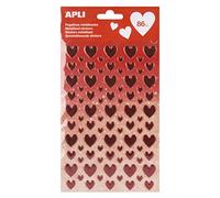 APLI Kids 17187 - Pegatinas corazones, Color Rojo Metal