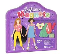 APLI Kids 17201 - Juego Magnético Fashion, Viste a 2 Personajes, 42 Imanes | A partir de 6 años, Tablero imantado extraíble 28 x 20,5 cm, Caja en forma de armario, Ropa y complementos