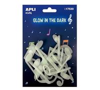 APLI Kids 17530 - Bolsa de pegatinas luminiscentes notas de música