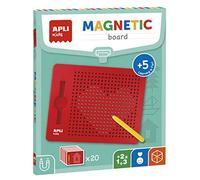 APLI Kids 17536 - Pizarra educativa magnética (215 x 12 x 170 mm) con lápiz imantado y fichas ejemplo