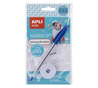 APLI Kids 17796 - Cinta termoadhesiva 2 m con bolígrafo, ideal para marcar ropa. Resistente a lavadora y secadora