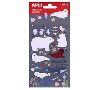 Apli Kids 17872 - Bolsa de Pegatinas Animales Marinos con acabado epoxy 1 hoja, 45 pegatinas