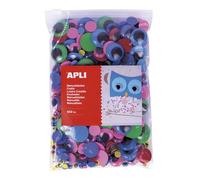 Apli kids 18155- bolsa ojos moviles adhesivos redondos colores surtido