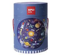 APLI Kids 18200 - Puzle Circular Sistema Solar, 48 Piezas, Ø 50 cm | A partir de 5 años, Póster guía incluido, Planetas del Sistema Solar, Caja cilíndrica con asa