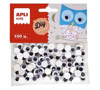 APLI Kids 18253 - Bolsa ojos móviles negros ADH.RED.10mm 100 uds