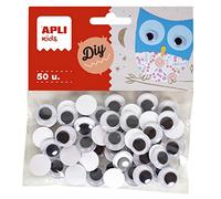 APLI Kids 18254 - Bolsa ojos móviles negros ADH.RED.15mm 50 uds