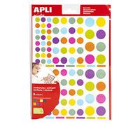 APLI Kids 18463 -Bolsa gomets redondos removibles multicolor 6 hojas