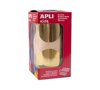APLI Kids 18483 - Rollo de 354 gomets redondos Ø45 mm metalizados oro, adhesivo permanente