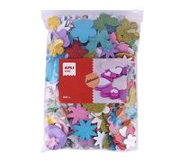 APLI Kids 18751 - Formas de goma EVA adhesivas con purpurina: flores, corazones, estrellas y mariposas - Formato MAXI de 450 stickers