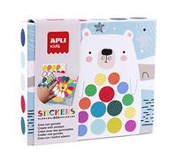 APLI Kids 18818 - Juego de gomets multicolores en caja de cartón modelo OSO - Juego de pegatinas para completar las ilustraciones