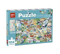APLI Kids 18820 - Puzle Observación con temática de la Ciudad, Rompecabezas con 104 Piezas de tamaño 5x5 cm Cada una.