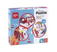 APLI Kids 18822 - Puzle Trio Profesiones - Incluye 8 puzles de 3 Piezas Cada uno, 24 Piezas tamaño Ø 9 cm