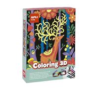 APLI Kids 18867 - Coloring 3D, Juego DIY para colorear con efecto 3D diferentes ilustraciones de animales.