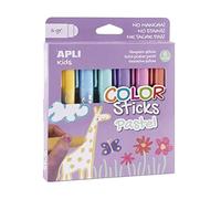 APLI Kids 18881 - Color Sticks colores pastel - Témperas sólidas para niños, 6 u.