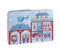 APLI Kids 19014 - Puzle Infantil Estación de Bomberos - Puzle de 24 Piezas en Caja metálica Recomendado para niños a Partir de 3 años