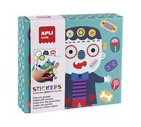 APLI Kids 19139 - Juego de gomets de Distintas Formas en Caja de cartón Modelo Monstruos - Juego de Pegatinas para completar Las Ilustraciones