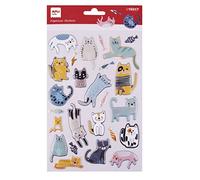 APLI Kids 19317 - Pegatinas de gatos modelo MEOW! - Incluye 1 hoja con 25 pegatinas de adhesivo permanente. Ideales para Scrapbooking, decoración o DIY