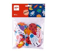 APLI Kids 19372 - Bolsa de 56 formas goma EVA adhesivascon temática " Espacio", material para manualidades