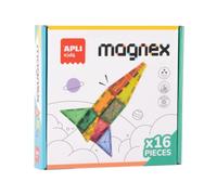 APLI Kids 19419 - Juego educativo de construcción con piezas magnéticas transparentes, imanes con formas geométricas para crear figuras 3D