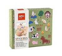APLI Kids 19431 - Juego de gomets en Caja de cartón, de temática Animales y su hábitat, Juego de Pegatinas para completar Las Ilustraciones